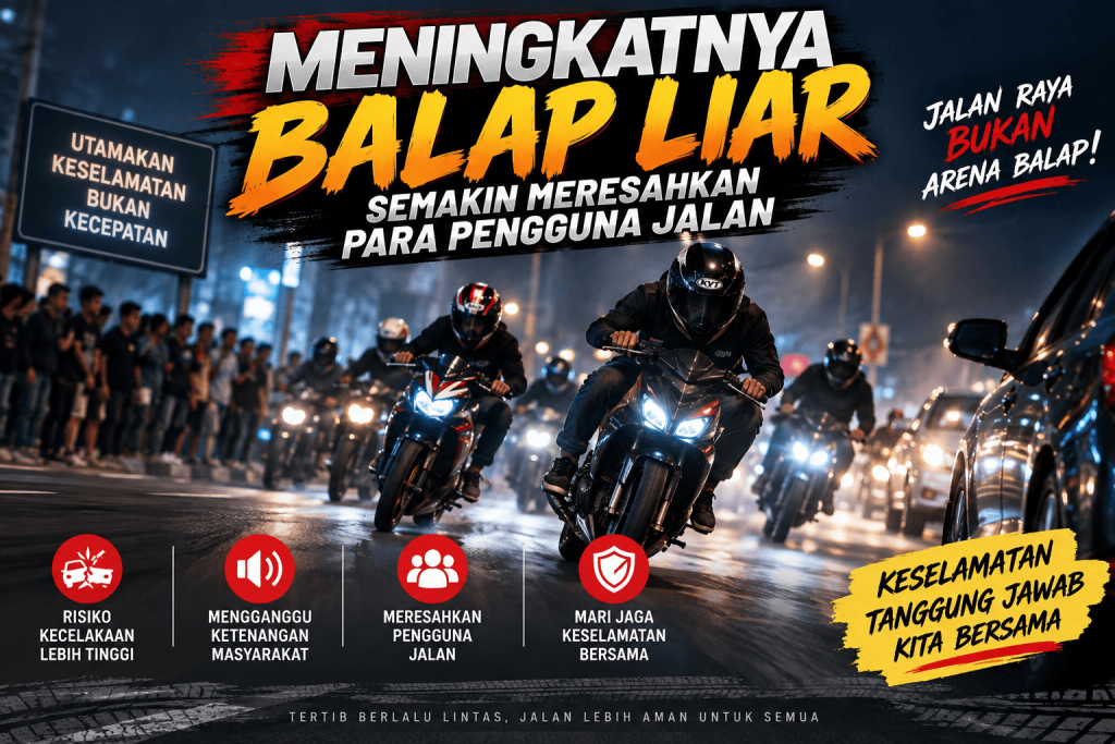 Meningkatnya balap liar semakin meresahkan para pengguna jalan